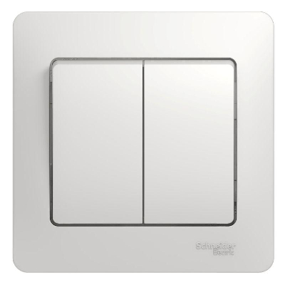 Выключатель 2-кл. СП Glossa 10А IP20 10AX в сборе бел. SchE GSL000152