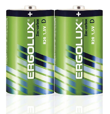 Элемент питания солевой R20 SR2 R20SR2 1.5В (уп.2шт.) Ergolux 12442