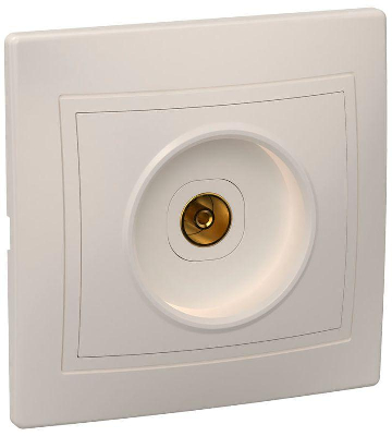 Розетка TV 1-м СП Кварта РТВ10-ККм IP20 крем. ИЭК EAK10-K33-DM