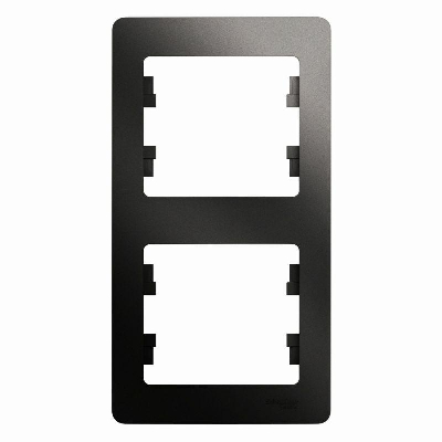 Рамка 2-м Glossa верт. антрацит SchE GSL000706