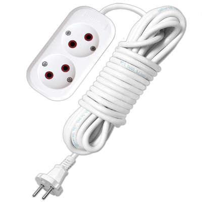 Удлинитель 2х10м без заземл. 6А IP20 У6-011М ПВС 2х0.75 UNIVersal 011М-10