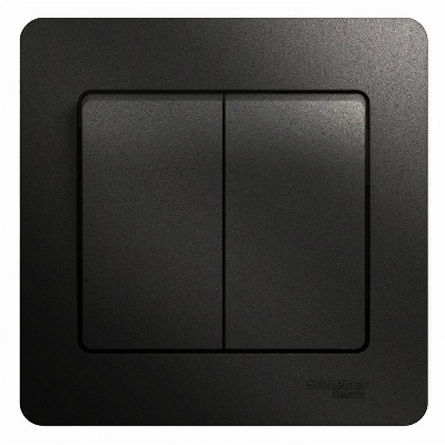Выключатель 2-кл. СП Glossa 10А IP20 10AX в сборе антрацит SchE GSL000752