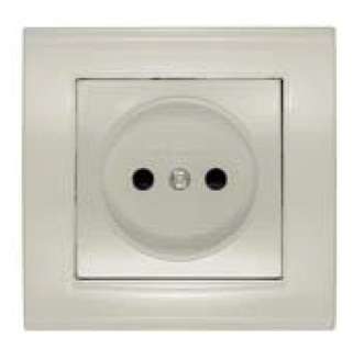 Розетка 1-м СП Бриллиант 16А IP20 защ. шторки без заземл. сл. кость Universal 7948813