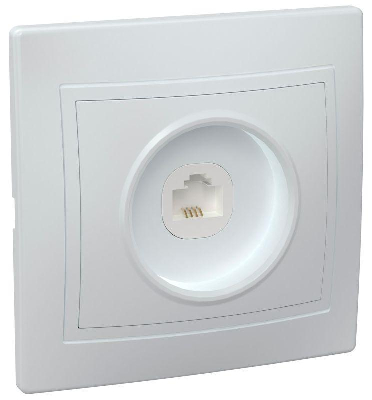 Розетка телефонная 1-м СП Кварта РТ10-КБ IP20 бел. ИЭК ETK10-K01-DM