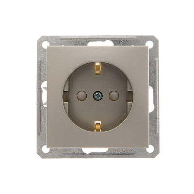 Механизм розетки 1-м СП W59 16А защ. шторки с заземл. шампань SchE RS16-152-4-86 (РС16-152-4-86)