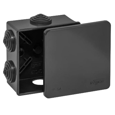 Коробка распределительная ОП 85х85х40мм УХЛ1 IP54 черн. Рувинил 67040Ч