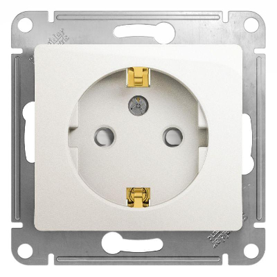 Механизм розетки 1-м Glossa 16А защ. шторки с заземл. перламутр SchE GSL000645