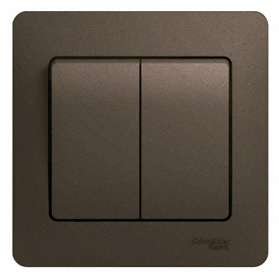 Выключатель 2-кл. СП Glossa 10А IP20 10AX в сборе шоколад SchE GSL000852