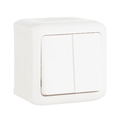 Выключатель 2-кл. ОП Quteo 10А IP44 10АХ бел. Leg 782302