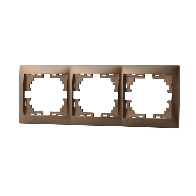 Рамка 3-м Мира горизонт. свет. корич. Lezard 701-3100-148