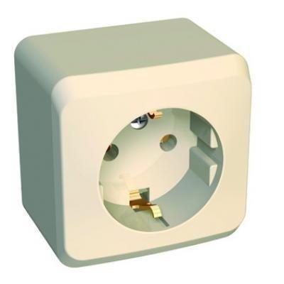 Розетка 1-м ОП Этюд 16А с заземл. крем. SchE PA16-003K