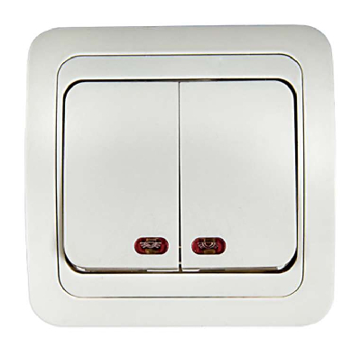 Выключатель 2-кл. CLASSICO с подсвет. 2123 бел. ASD / IN HOME 4680005959877