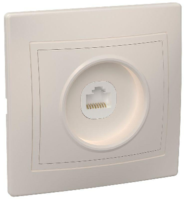 Розетка компьютерная 1-м СП Кварта РК10-ККм IP20 крем. ИЭК EKK10-K33-DM