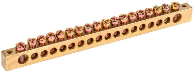 Шина PEN "земля-ноль" 8х12мм 20/2 (20групп/крепеж по краям) ИЭК YNN21-20-100