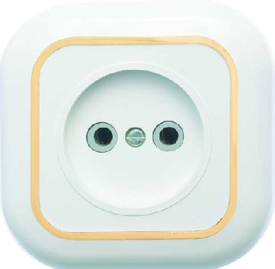 Розетка 1-м СП Валентина 10А IP20 РС10-153 бел./зол. Кунцево 7652