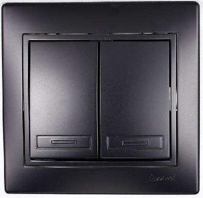 Выключатель 2-кл. СП Мира 10А IP20 черн.бархат LEZARD 701-4242-101