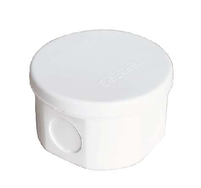 Коробка распр. ОП d75х45 4 выхода без гермовводов IP54 крышка защелкивающаяся бел. Epplast 245351