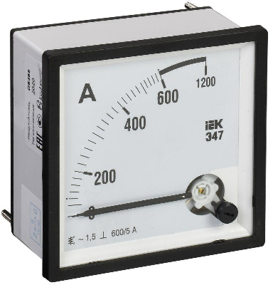 Амперметр Э47 72х72мм 600/5А кл. точн. 1.5 ИЭК IPA10-6-0600-E