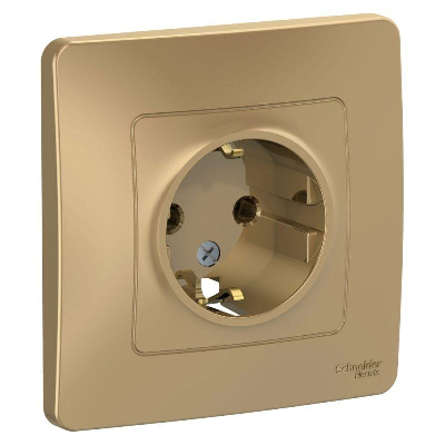 Розетка 1-м СП BLANCA 16А 250В без шторок с заземл. титан SchE BLNRS001014