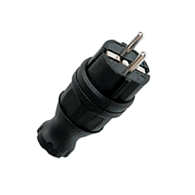 Вилка прямая 230В 2P+PE 16А IP44 каучук EKF RPS-011-16-230-44