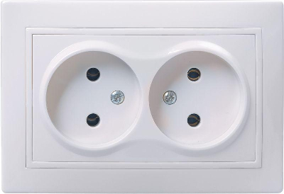 Розетка 2-м СП Кварта 10А IP20 без заземл. бел. ИЭК ERK23-K01-10-DM