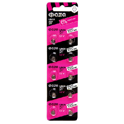 Элемент питания алкалиновый "таблетка" AG 4 LR626 BL-10 (уп.10шт) ФАZА 4895205002555