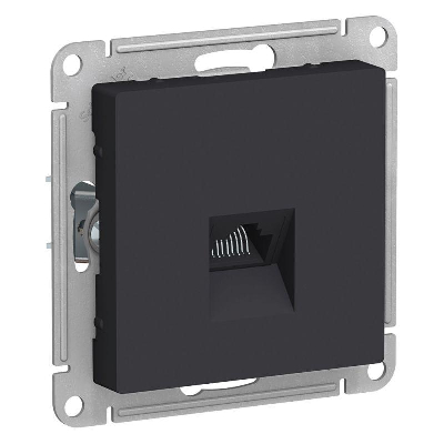 Механизм розетки компьютерной ATLAS DESIGN RJ45 карбон SchE ATN001083