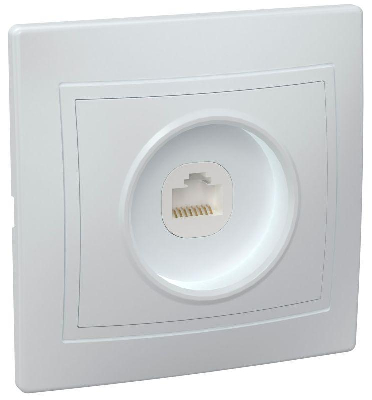 Розетка компьютерная 1-м СП Кварта РК10-КБ IP20 бел. ИЭК EKK10-K01-DM