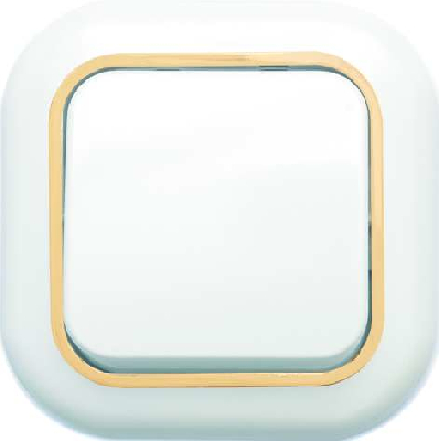 Выключатель 1-кл. СП Валентина  10А IP20 С16-040 бел./зол. Кунцево 7644