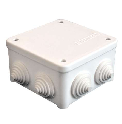 Коробка распр. ОП 85х85х45 7 выходов 3 гермоввода IP54 крышка на винтах бел. Epplast 130111