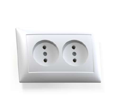 Розетка 2-м СП Селена 16А IP20 РС16-371 бел. Кунцево 8115