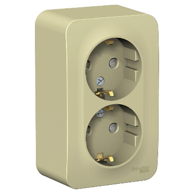 Розетка 2-м ОП BLANCA 16А 250В защ. шторки с заземл. изол. пласт. беж. SchE BLNRA011217