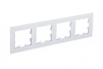 Рамка 4-м ATLASDESIGN NATURE мат. стекло бел. SchE ATN330104