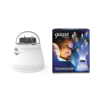 Светильник со сменной проекцией (кабель электропит. и выключатель) 4Вт бел. 1/50 Gauss DIY0011