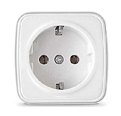 Розетка 1-м ОП Электра с заземл. бел. Союз 0012