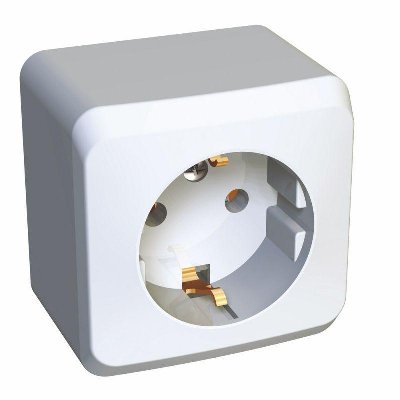 Розетка 1-м ОП Этюд 16А с заземл. бел. SchE PA16-003B