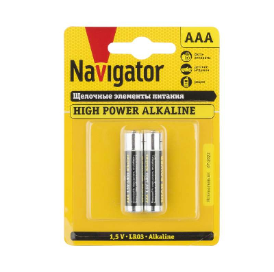 Элемент питания алкалиновый 94 750 NBT-NE-LR03-BP2 (блист.2шт) Navigator 94750