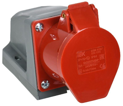 Розетка ОП 16А 380В 3P+PE+N ССИ-115 IP44 ИЭК PSR12-016-5