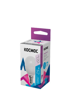 Лампа светодиодная GL45 7.5Вт 220В E14 6500К КОСМОС LkecLED7.5wGL45E1465