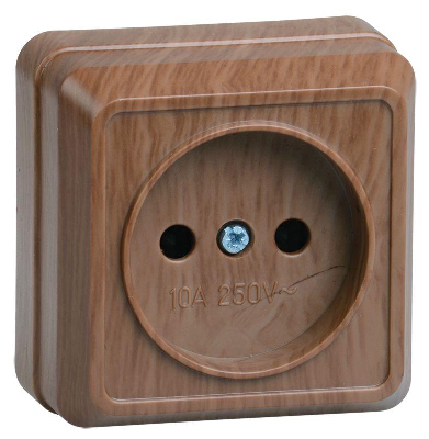 Розетка 1-м ОП Октава 10А IP20 без заземл. дуб ИЭК ERO10-K04-10-DC