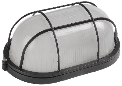 Светильник НПП 1402 60Вт E27 IP54 черн. овал с решеткой ИЭК LNPP0-1402-1-060-K02