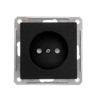 Механизм розетки 1-м СП W59 16А IP20 без заземл. защ. шторки чер. бархат SchE RS16-151-6-86