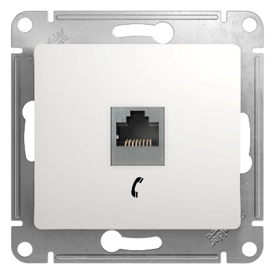 Механизм розетки телеф. 1-м СП Glossa RJ11 бел. SchE GSL000181T