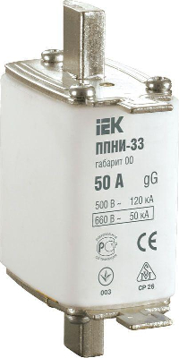 Вставка плавкая ППНИ-33 25А габарит 00 ИЭК DPP10-025