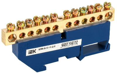 Шина нулевая на DIN-изол. ШНИ 8х12-12-Д-С ИЭК YNN10-812-12D-K07