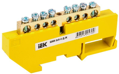 Шина PE "земля" на DIN-изол. ШНИ-6х9-8-Д-Ж ИЭК YNN10-69-8D-K05