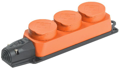 Розетка 3-м ОМЕГА РБ33-1-0м IP44 каучук оранж. ИЭК PKR61-016-2-K09