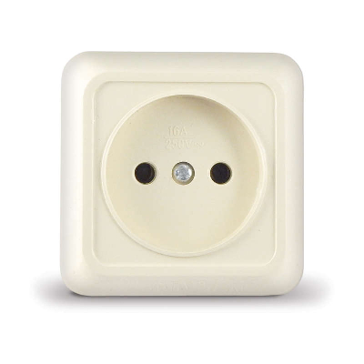 Розетка 1-м ОП Олимп 16А IP20 беж. Universal Б-О0022
