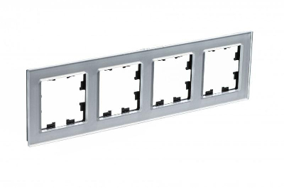 Рамка 4-м ATLASDESIGN NATURE стекло алюм. SchE ATN320304