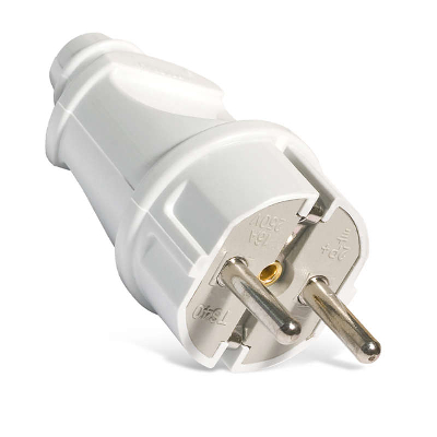 Вилка электрич. с заземл. прям. бел. 16А 250В (еврослот) UNIVersal А101